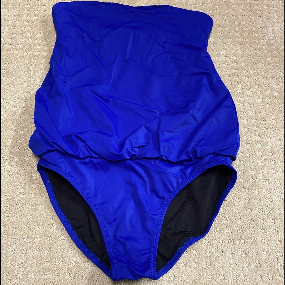 ☀️ 💙 NORMA KAMALI 💙 Mio strapless swimsuit sz m cobalt